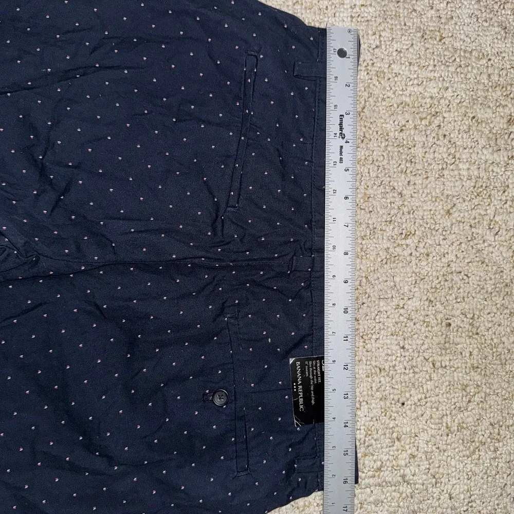 Banana‎ Republic Emerson Shorts Mens 32 Navy Dot Print Chino Casual Preppy NWT